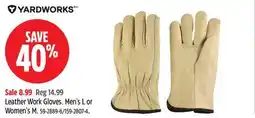 Canadian Tire Yardworks Leather Work Gloves offer