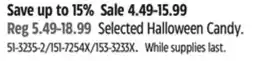 Canadian Tire Selected Halloween Candy offer