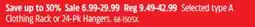 Canadian Tire Selected type A Clothing Rack or 24-Pk Hangers offer