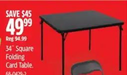 Canadian Tire 34 Square Folding Card Table offer