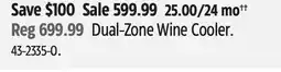 Canadian Tire Danby Dual-Zone Wine Cooler offer