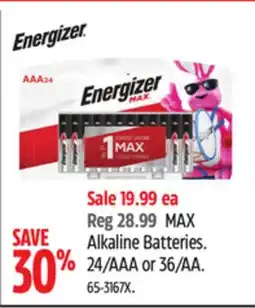 Canadian Tire Energizer MAX Alkaline Batteries offer
