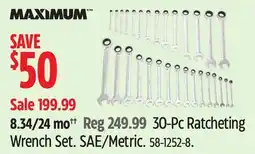 Canadian Tire MAXIMUM 30-Pc Ratcheting Wrench Set. SAE/Metric offer