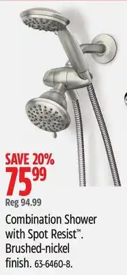 Canadian Tire Moen Combination Shower with Spot Resist offer
