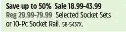 Canadian Tire Maximum Selected Socket Sets or 10-Pc Socket Rail offer
