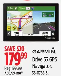 Canadian Tire GARMIN Drive 53 GPS Navigator offer