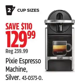 Canadian Tire Nespresso Pixie Espresso Machine, Silver offer