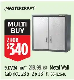 Canadian Tire Mastercraft Metal Wall Cabinet offer