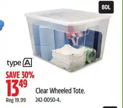 Canadian Tire Clear Wheeled Tote offer