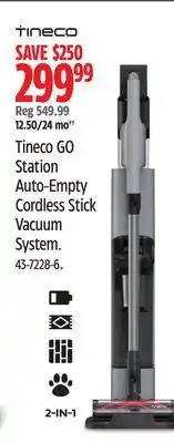 Canadian Tire Tineco GO Station Auto-Empty Cordless Stick Vacuum System offer