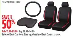 Canadian Tire Selected Seat Cushions, Steering Wheel and Seat Covers offer