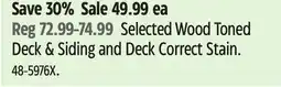 Canadian Tire Cabot Selected Wood Toned Deck & Siding and Deck Correct Stain offer