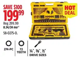 Canadian Tire Stanley Professional Grade Black Chrome Socket Set, 274-pc, SAE/Metric offer