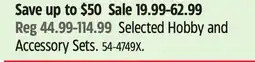Canadian Tire Selected Hobby and Accessory Sets offer