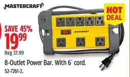 Canadian Tire MASTERCRAFT 8-Outlet Power Bar. With 6' cord offer