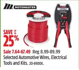 Canadian Tire MotoMaster Selected Automotive Wires, Electrical Tools and Kits offer
