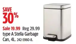 Canadian Tire type A Stella Garbage Can offer