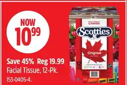 Canadian Tire Scotties Facial Tissue offer