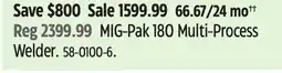 Canadian Tire Lincoln Electric MIG-Pak 180 Multi-Process Welder offer