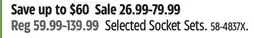 Canadian Tire Mastercraft Selected Socket Sets offer