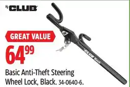 Canadian Tire The Club Basic Anti-Theft Steering Wheel Lock, Black offer