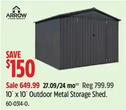 Canadian Tire 10' x 10' Outdoor Metal Storage Shed offer