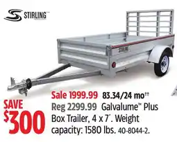 Canadian Tire Stirling Galvalume Plus Box Trailer offer
