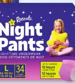 Walmart Rascals Night Pants nighttime underwear offer
