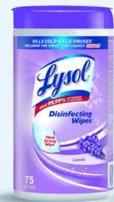 Walmart Lysol disinfecting wipes 75s offer