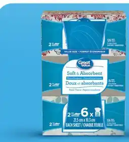 Walmart Great Value 2-ply or 3-ply facial tissues offer