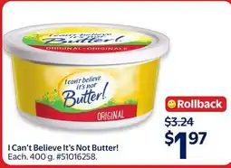 Walmart I Can't Believe It's Not Butter! offer