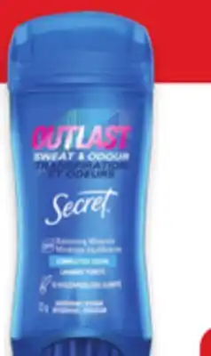 Walmart Secret Outlast deodorant or antiperspirant offer