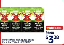 Walmart Minute Maid anole juice boxes offer