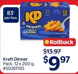 Walmart Kraft Dinner offer