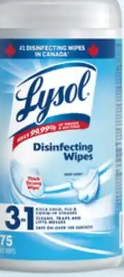Walmart Lysol wipes 75s - or all-purpose cleaner offer