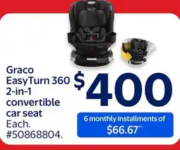 Walmart Graco EasyTurn 360 2-in-1 convertible car seat offer