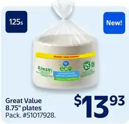Walmart Great Value 8.75 plates offer