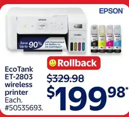 Walmart EcoTank ET-2803 wireless printer offer