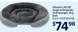 Walmart Vibrant Life 38 large orthopedic oval lounger dog offer