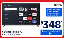 Walmart 55 4K UHD HDR TV offer