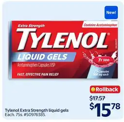 Walmart Tylenol Extra Strength liquid gels offer