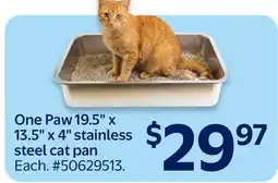 Walmart One Paw 19.5 x 13.5 x 4 stainless steel cat pan offer