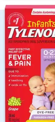 Walmart Infants' Tylenol Drops 24 mL or Children's Tylenol Chewables 20s offer