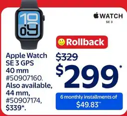 Walmart Apple Watch SE 3 GPS 40 mm offer