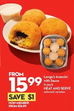 Longo's Longo's Arancini with Sauce offer