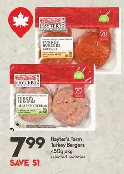 Longo's Hayter's Farm Turkey Burgers offer