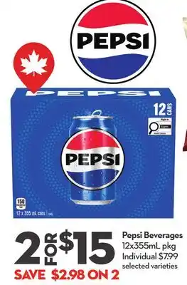 Longo's Pepsi Beverages offer