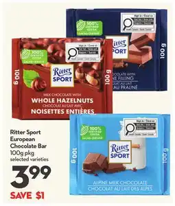Longo's Ritter Sport European Chocolate Bar offer