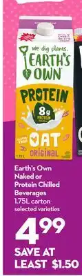 Longo's Earth's Own Naked or Protein Chilled Beverages offer