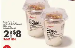 Longo's Longo's Fat-Free or Greek Style Yogourt offer